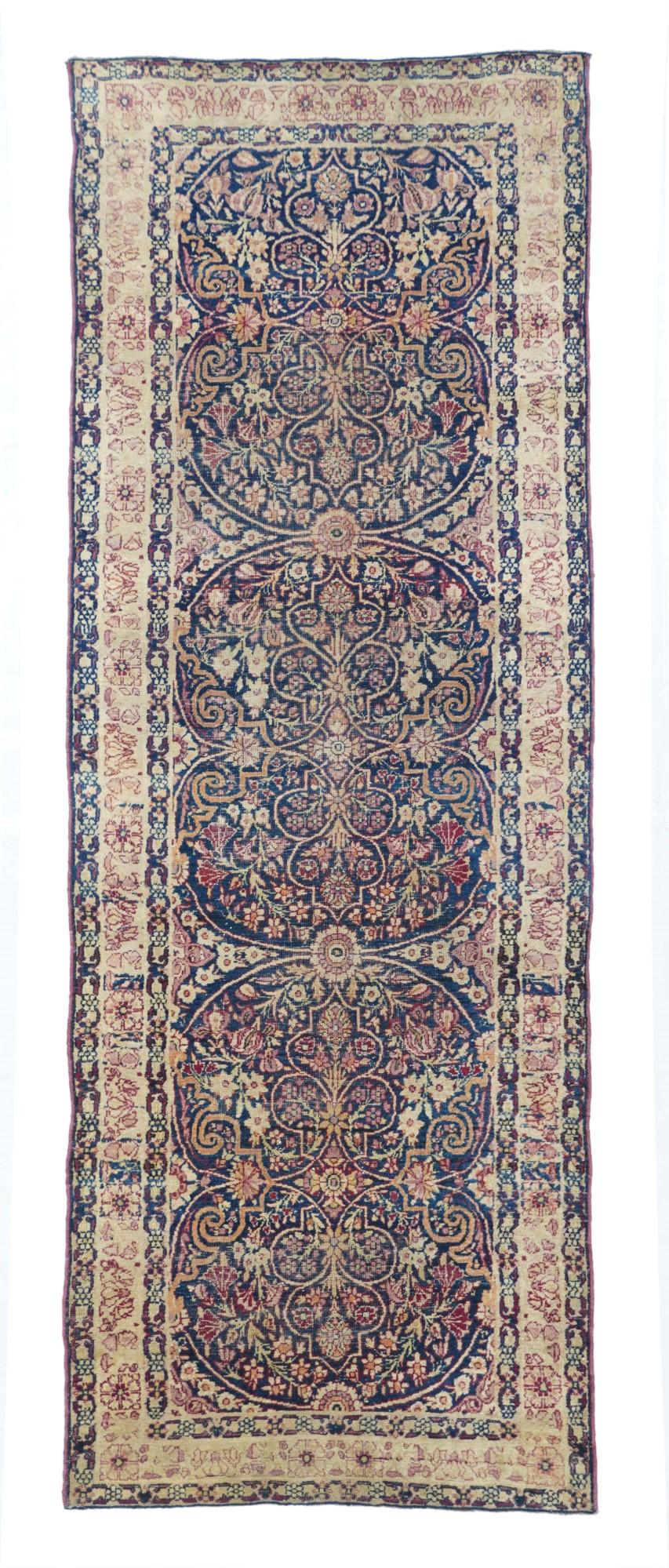 Antique Kerman Rug 2'6'' x 7'0''.