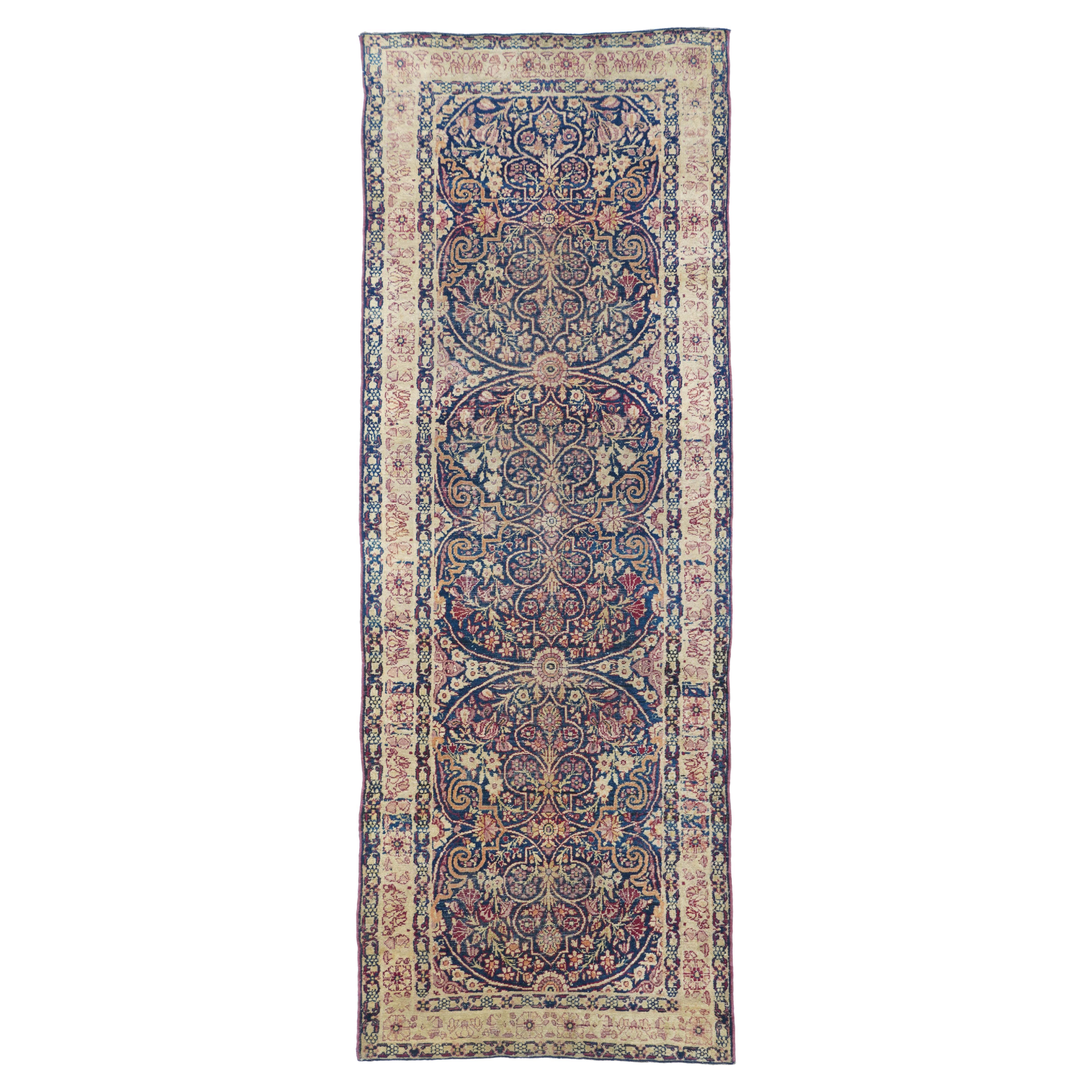 Antique Kerman Rug 2'6'' x 7'0'' For Sale