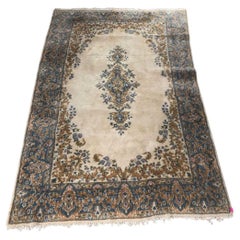 Vintage Kerman Wool Carpet,  4' 11" x 2' 11"