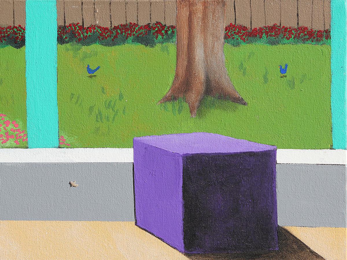 Colorful and Fun Abstract Contemporary Painting of Animals in Interior Scene 1