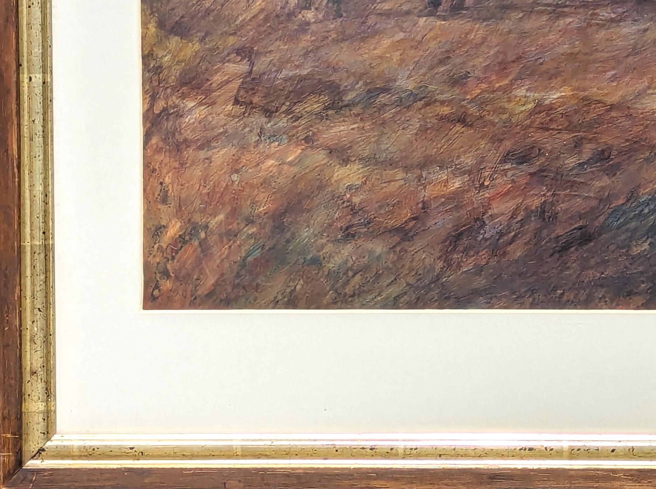“Paysage” Naturalistic Pastoral Landscape Painting of a Young Girl and Cow 5