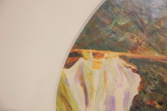 "Nest Robber" Abstract Surrealist Nude Male Climbing Tree Painting