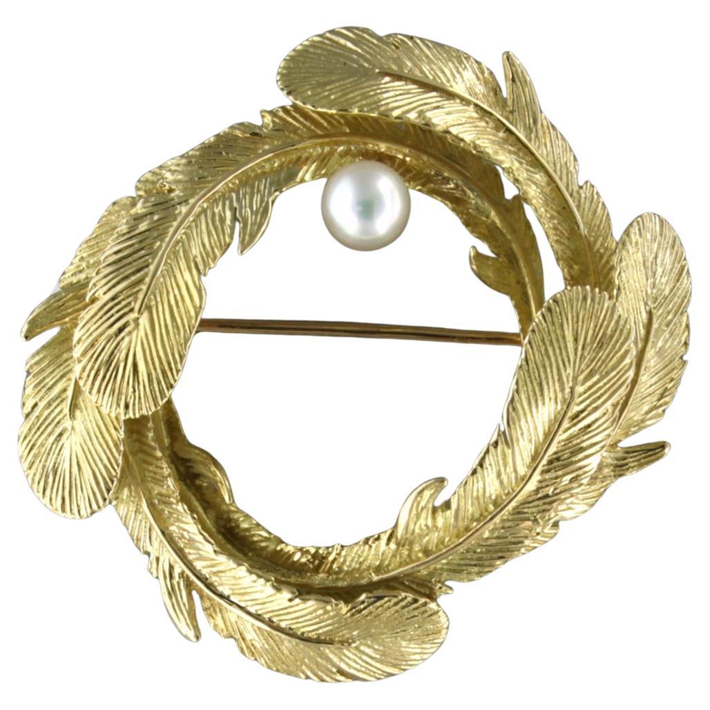 KERN 18k yellow gold brooch with pearl 15.7 grams