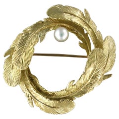 KERN 18k yellow gold brooch with pearl 15.7 grams