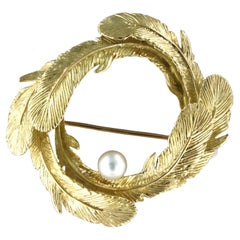 KERN Spilla in oro giallo 18k con perla 15,7 grammi