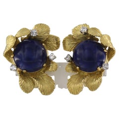 KERN - Earring set with lapis lazuli and diamonds 18k bicolour gold