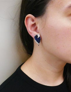 Kern Vintage Ohrringe Platin Saphir Diamant