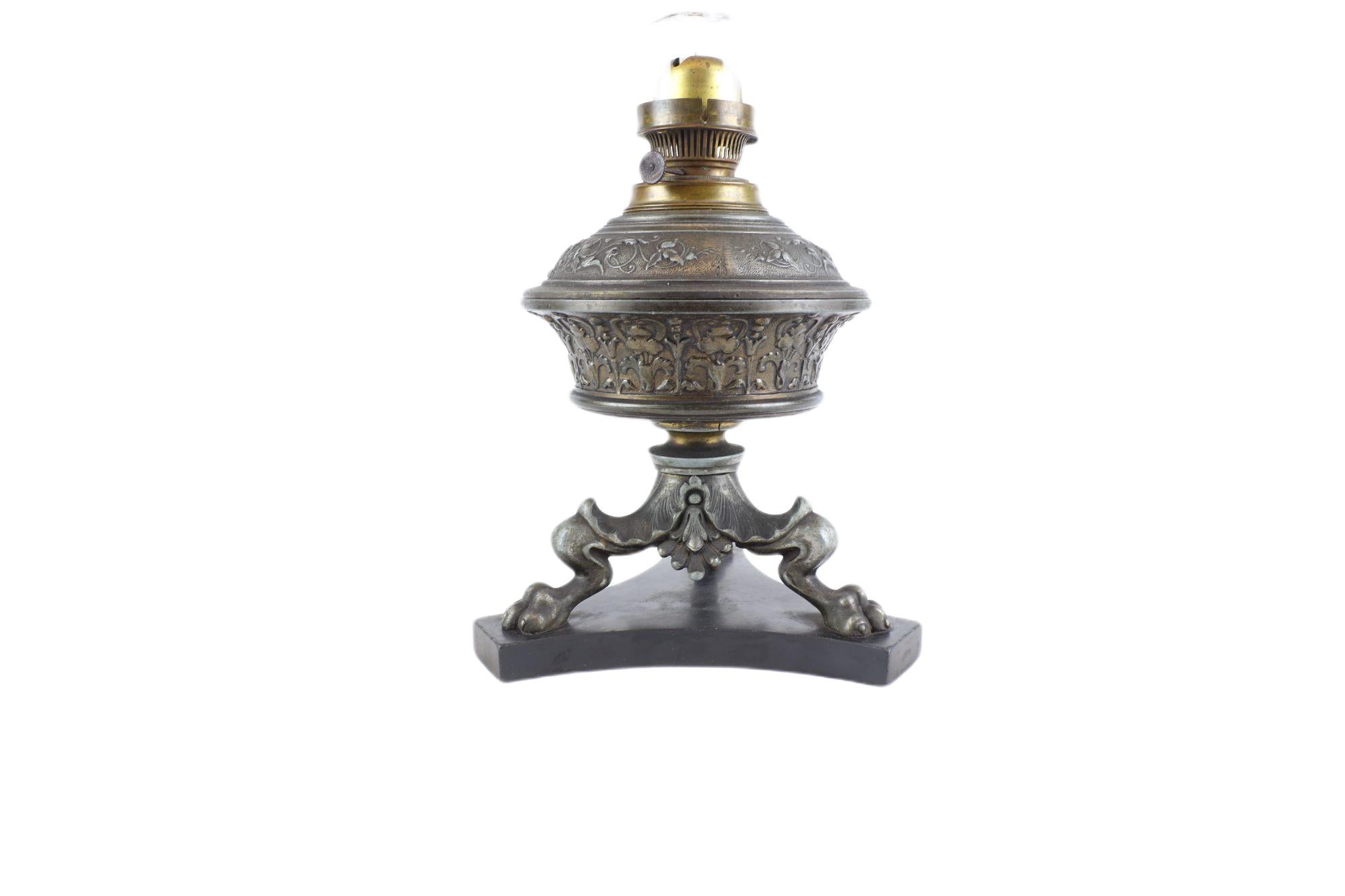 Austrian Kerosene Art Nouveau Table Lamp R. DITMAR WIEN. For Sale