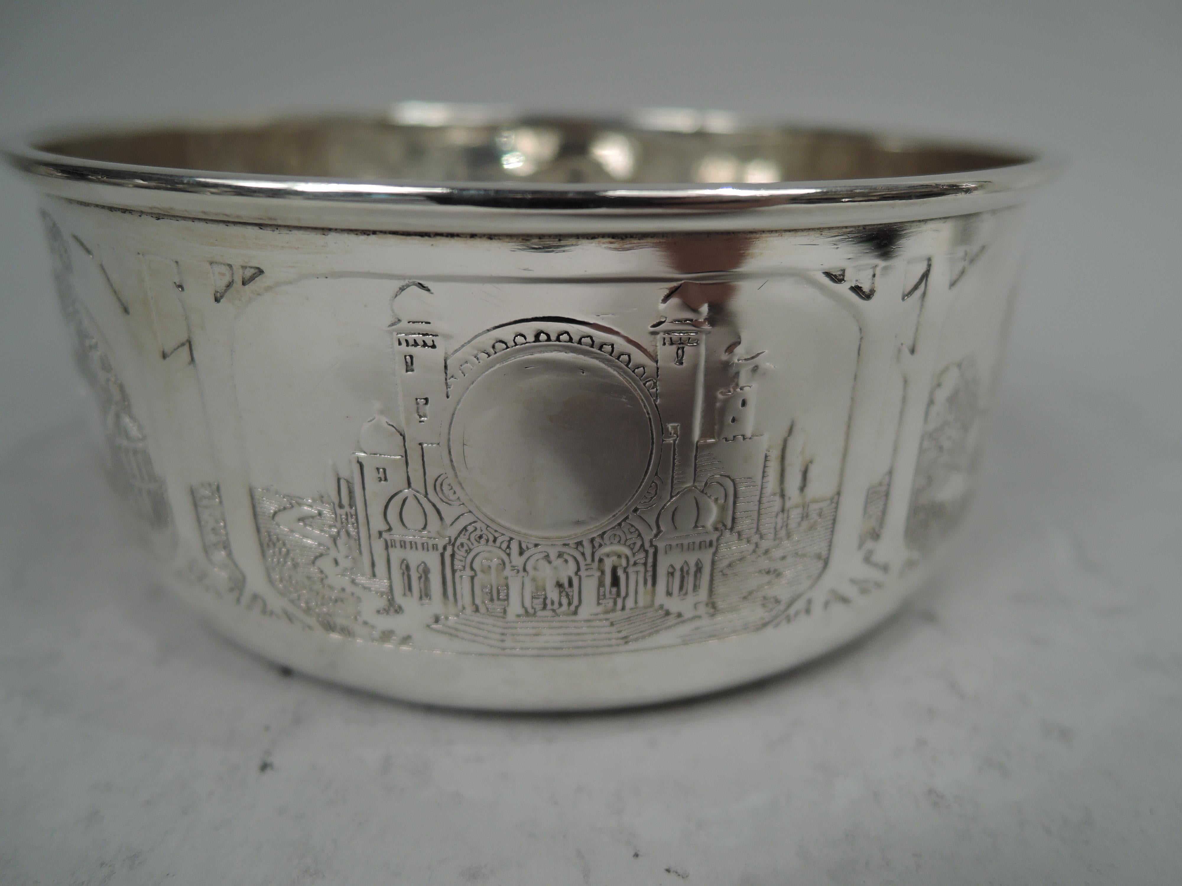 American Kerr Edwardian Art Nouveau Sterling Silver Fairytale Porringer For Sale