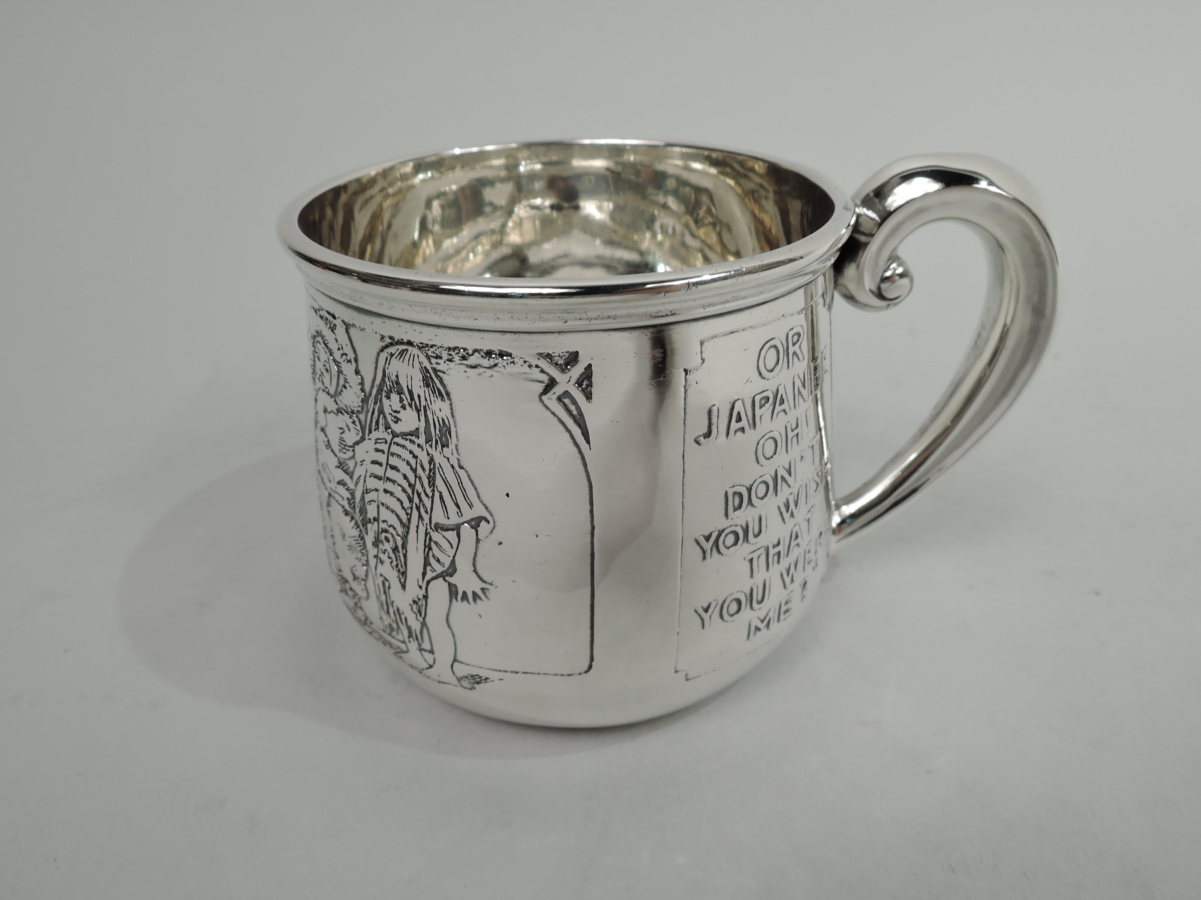 Edwardian Kerr Sterling Silver Baby Cup Rich in Turn-of-the-century Assumptions For Sale