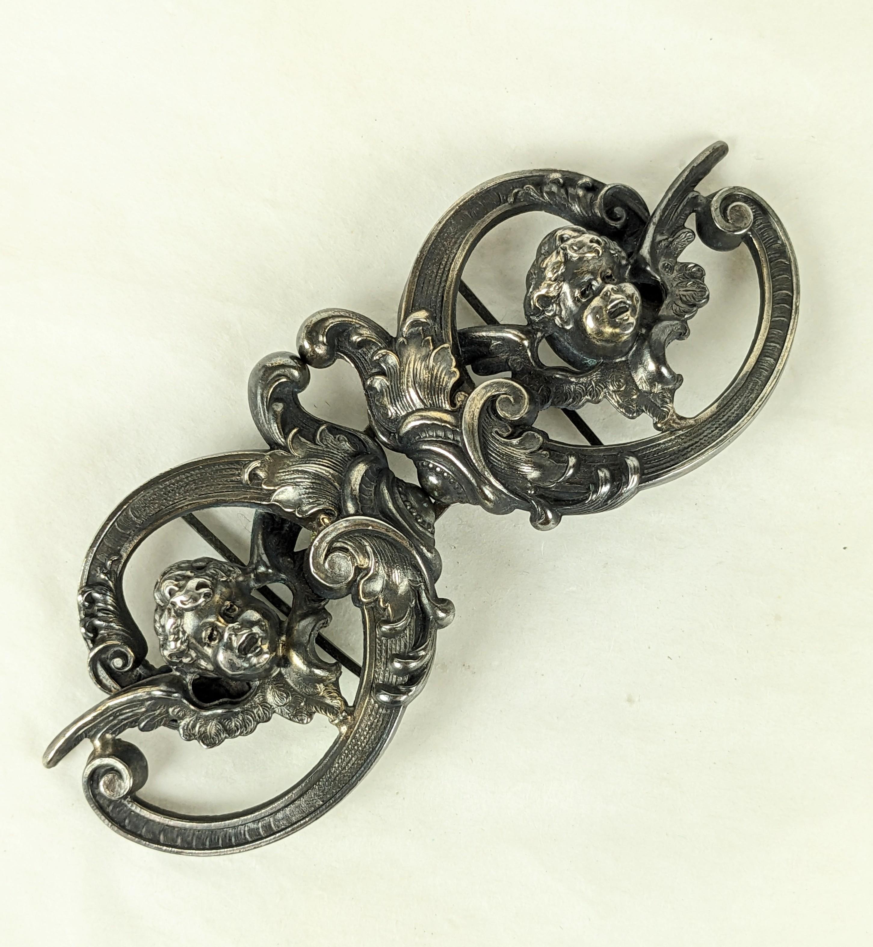 Kerr Sterling Victorian Angel Buckle  In Good Condition For Sale In New York, NY
