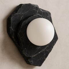 Kerr Unique Wall Sconce in Black Marble, Glass & Aluminum by Andres Monnier