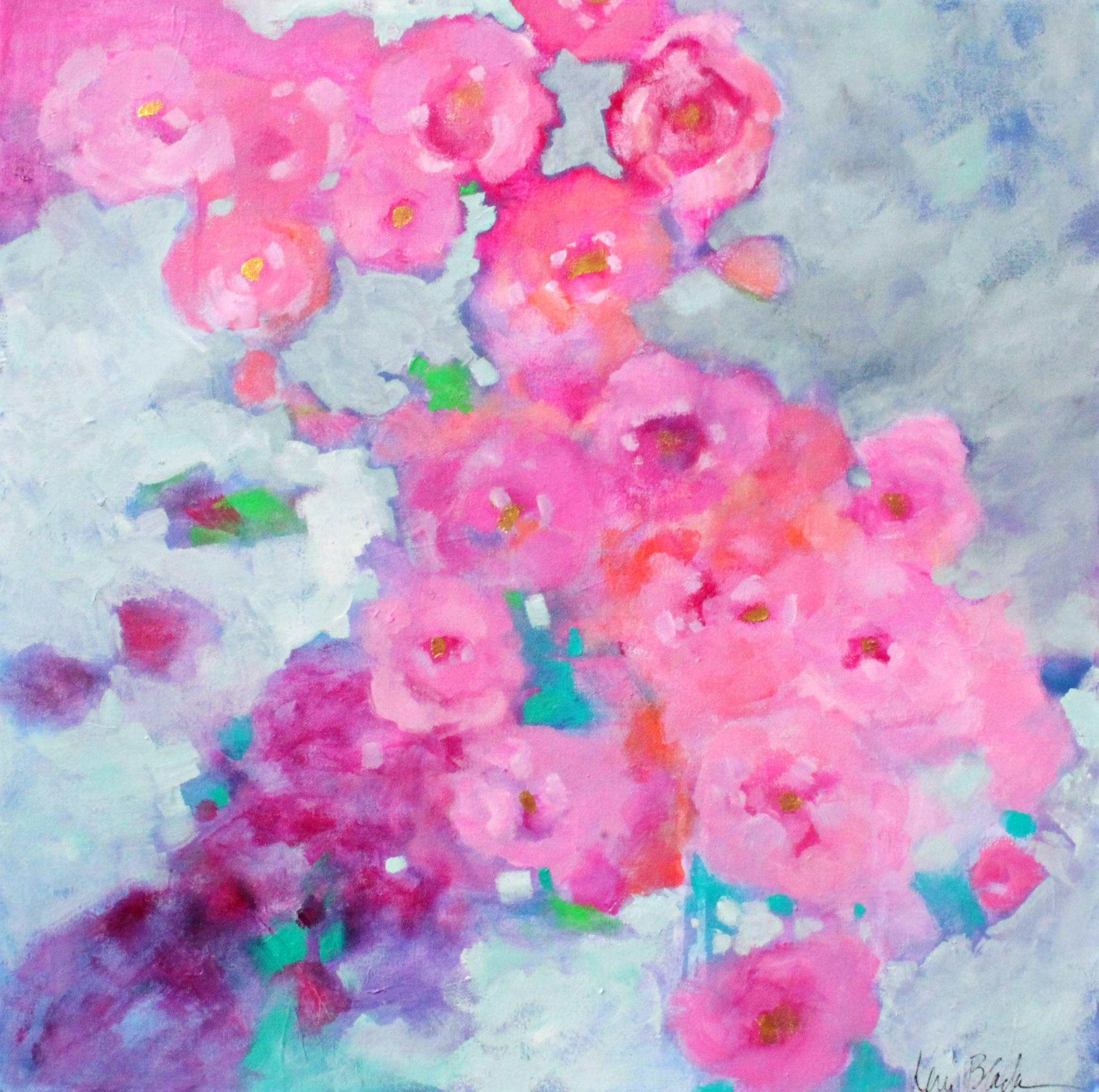 Kerri Blackman Abstract Painting - Rose Cascade