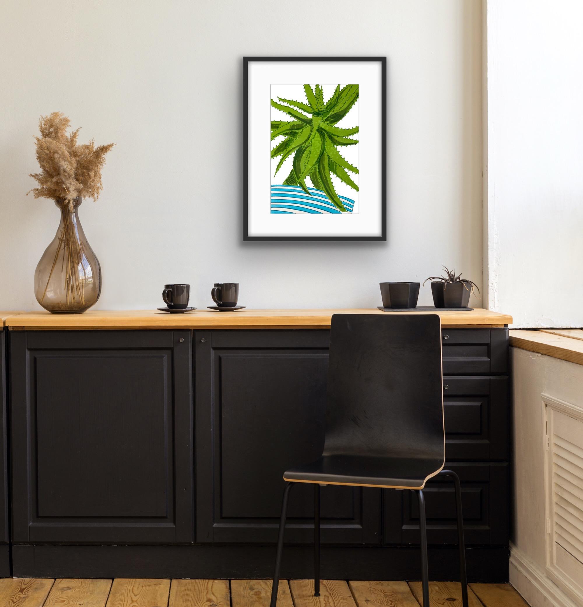 Aloe Vera, Nature morte, Art floral, Art Cacti, Art lumineux, Art abordable en vente 2