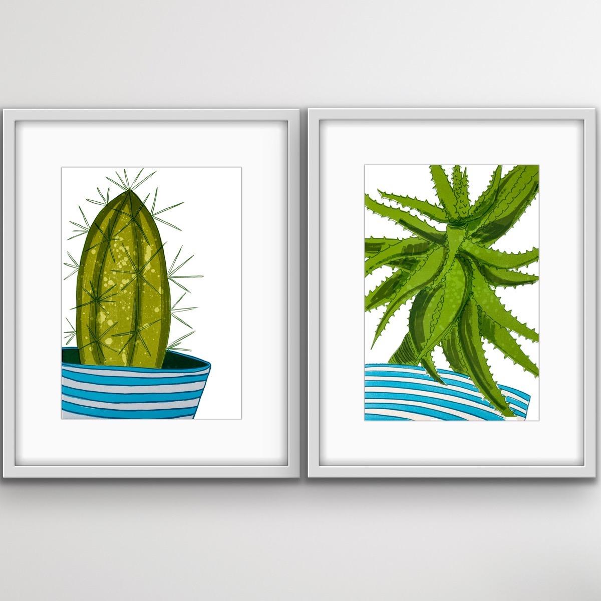 Kerry Day Still-Life Print - Cactus II and Aloe Vera Diptych