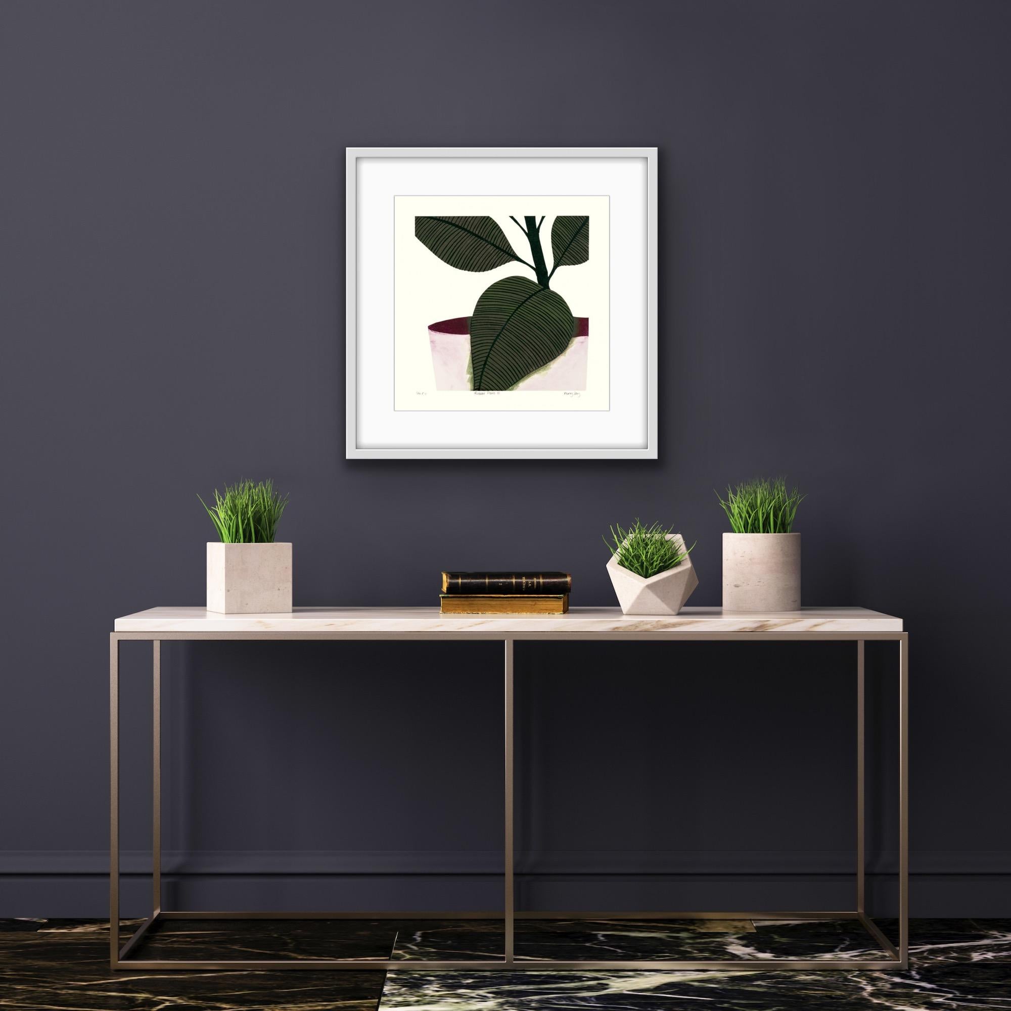 Rubber Plant III, house plant print, affordable art, limited edition art - Print by Kerry Day