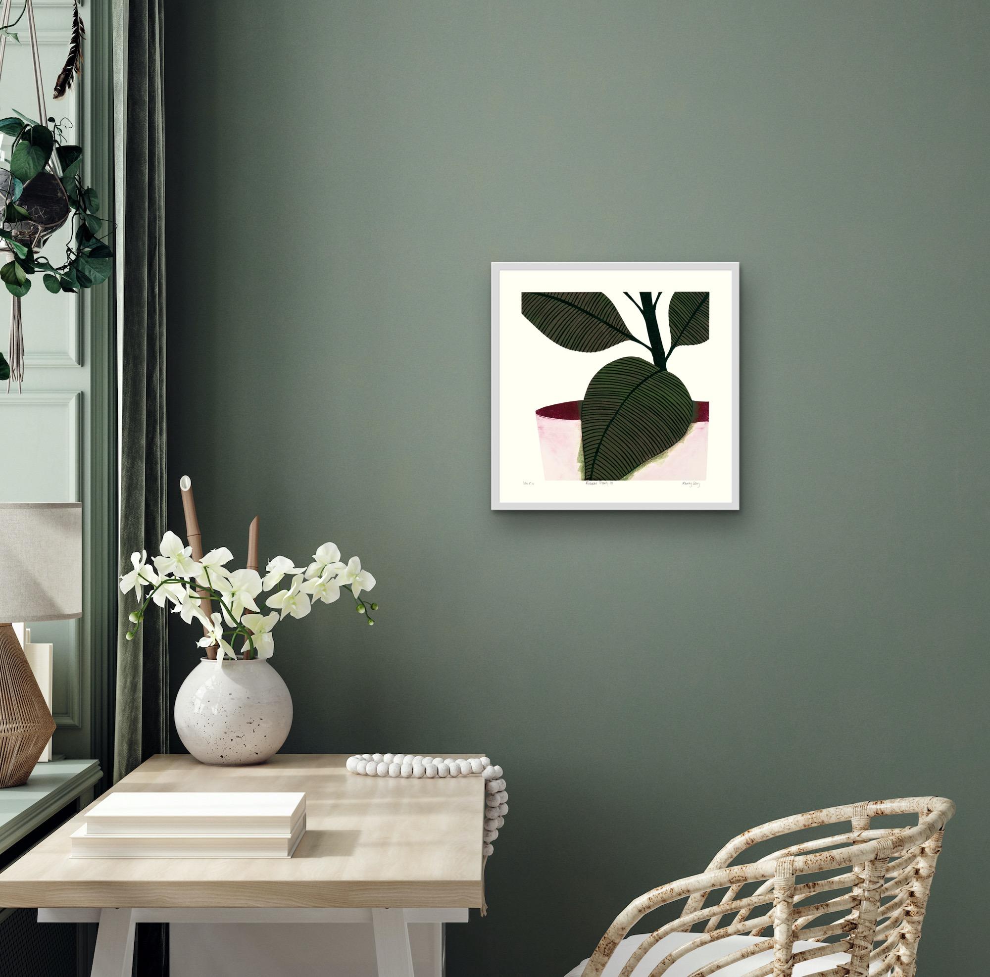 Rubber Plant III, house plant print, affordable art, limited edition art For Sale 1