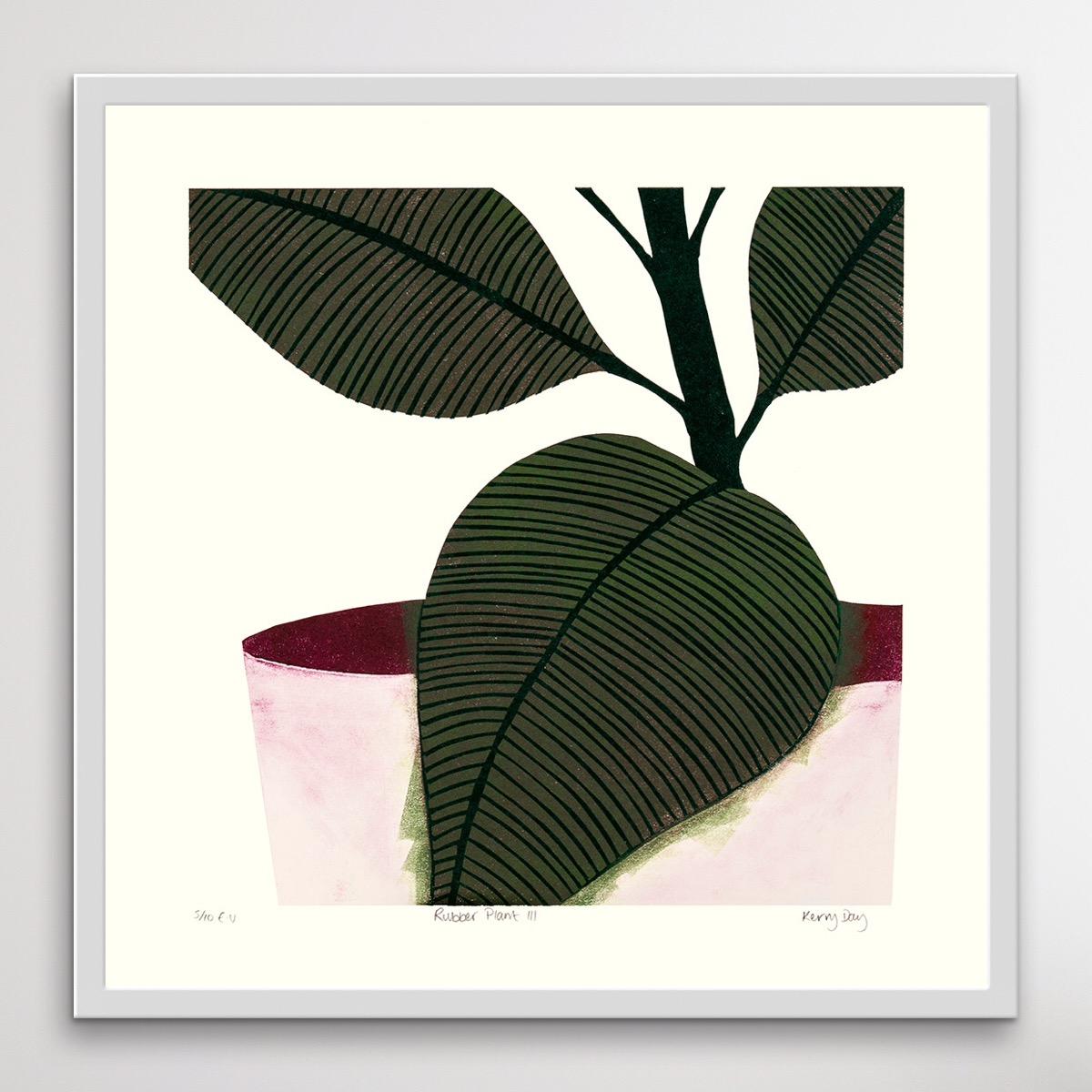Rubber Plant III, house plant print, affordable art, limited edition art For Sale 3
