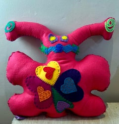 Free Range Critter, by Kerry Green, Santa Fe, soft, sculpture, pink, butterfly