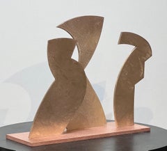 Henge, sculpture by Kerry Green, copper, bronze, abstract, figures, metal sculpt