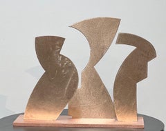 Henge, sculpture by Kerry Green, copper, bronze, abstract, figures, metal sculpt