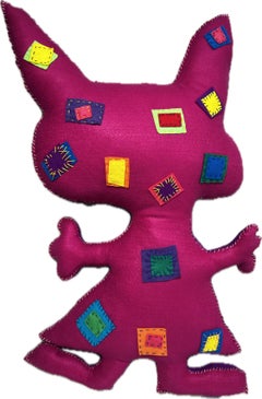 Purple and Pink Free Range Critter, soft sculpture, by Kerry Green, Oppenheimer