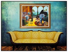 acrylic paint bulk Used Kerry Hallam Large Original Acrylic Painting on Canvas Interior Signed Artwork