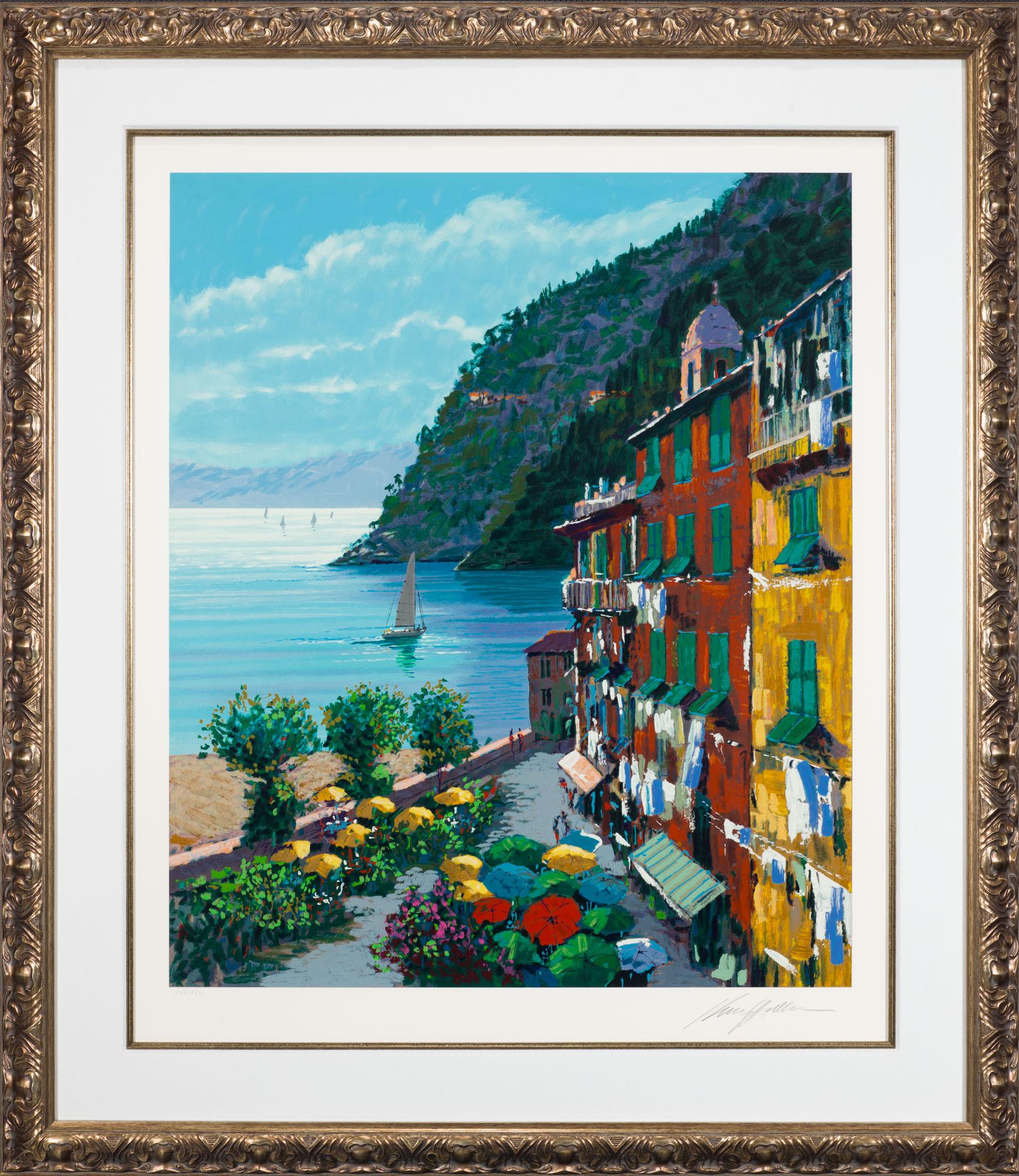 Cinqueterre - Gray Landscape Print by Kerry Hallam