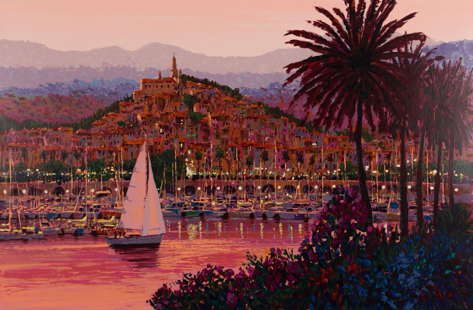 Riviera Twilight - Contemporary Print by Kerry Hallam