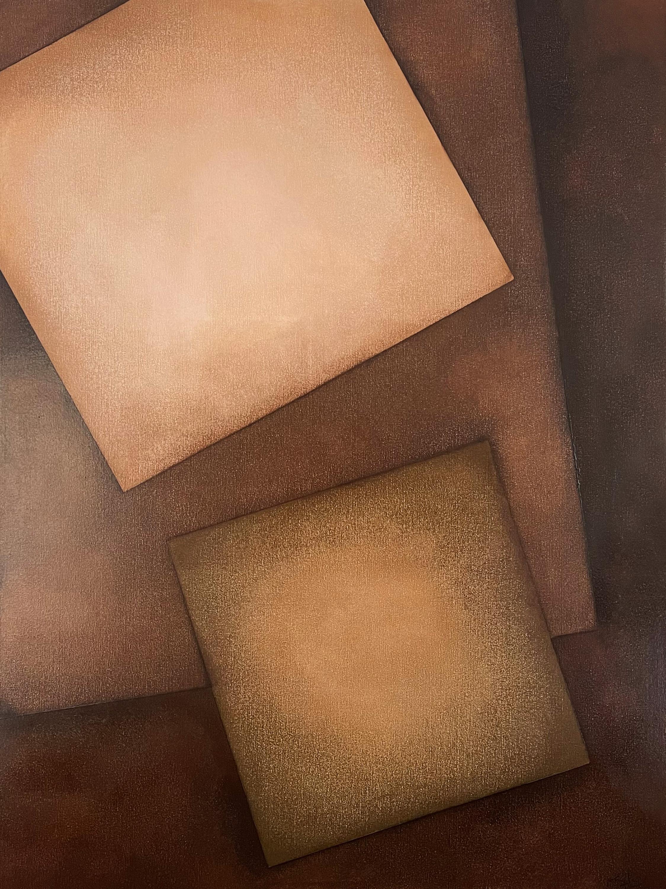 This painting is a geometric abstract painting featuring hues of brown.

Kerry Hays is inspired by the work of Josef Albers, Helen Frankenthaler, Agnes Martin and Barbara Hepworth.

Kerry Hays is an Atlanta-based abstract painter. Her recent body of