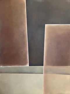 "Lightness I" - Contemporary Geometric Abstract Paintings - Brown - Josef Albers