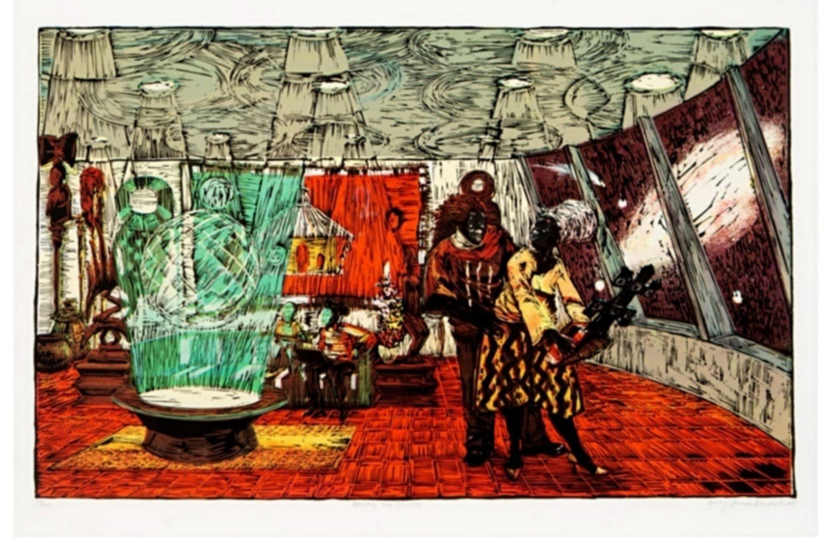 Keeping the Culture, mixed media signed/N print by top African American artist - Print di Kerry James Marshall