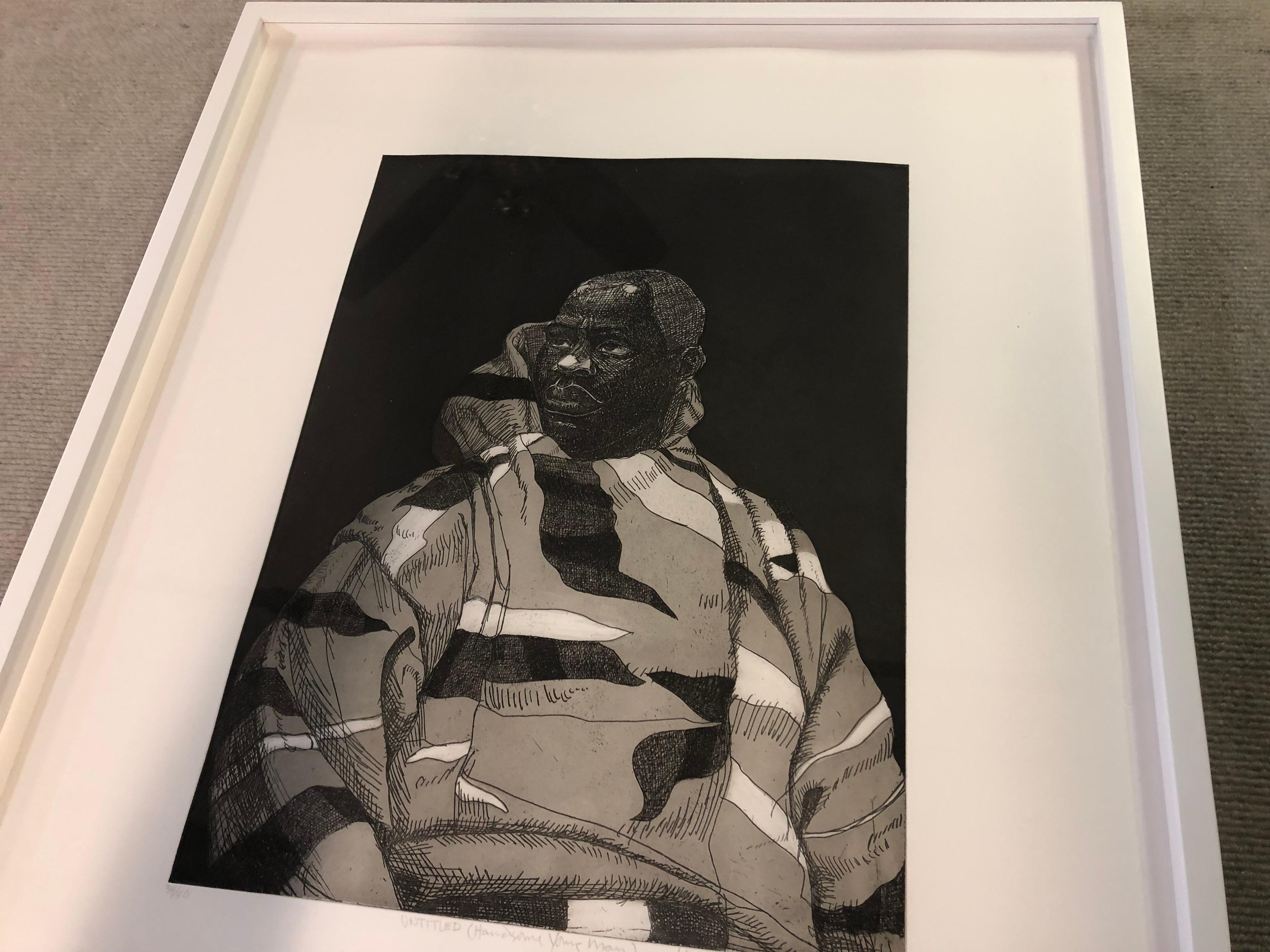 KERRY JAMES MARSHALL Handsome Young Man, 2010 - Hand-Signed For Sale 1