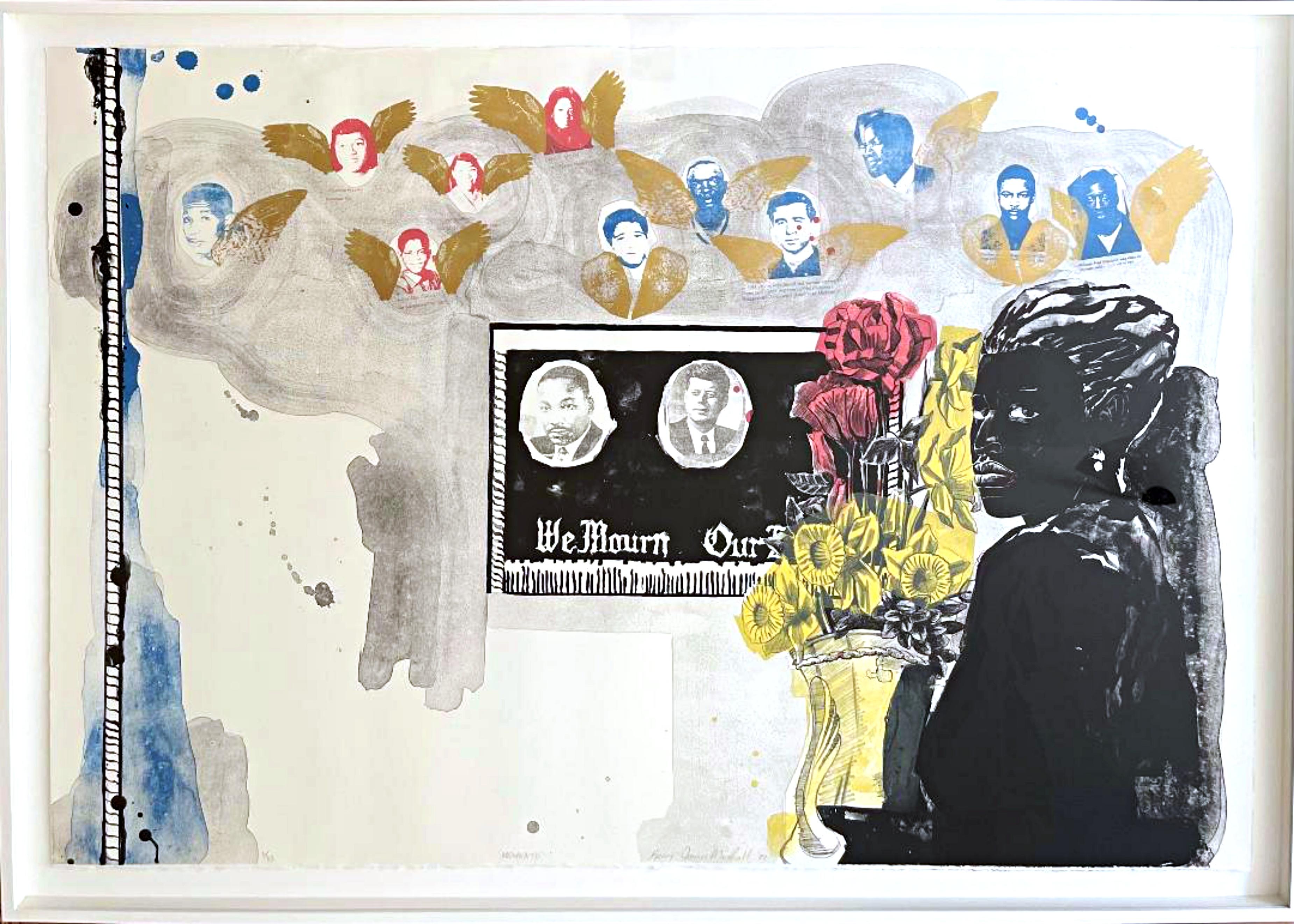 Figurative Print Kerry James Marshall - Memento (Dr. Martin Luther King John F. Kennedy Malcolm X, travailleurs des droits civiques 