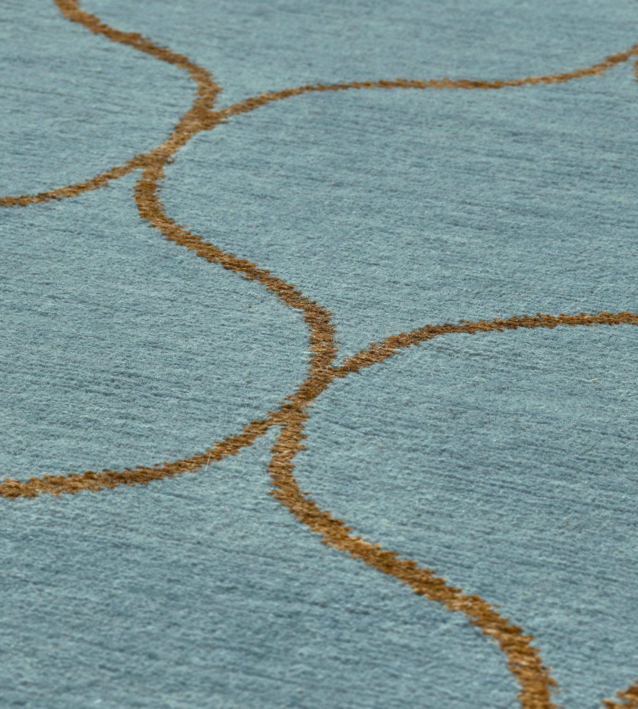 Kerry Joyce Handwoven Wool Teal Su Rug For Sale 2