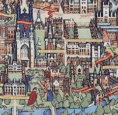 Cambridge Map, Original Vintage Poster by Kerry Lee