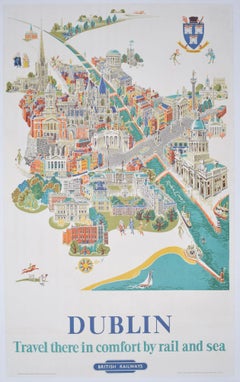 Dublin original Vintage British Railways poster by Kerry Lee