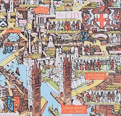 London 'The Bastion of Liberty', original vintage map by Kerry Lee