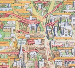 Oxford, original vintage map by Kerry Lee