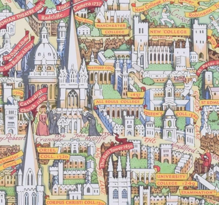 Oxford, mappa originale d'epoca di Kerry Lee in vendita 3