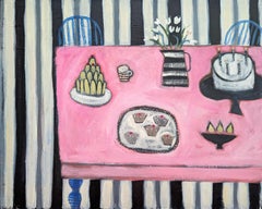 Used A Celebration, Original Painting, Contemporary, Food, Still Life 