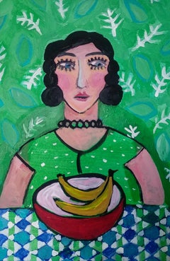 Bananas?!?, portrait art, figurative art, affordable art, original art