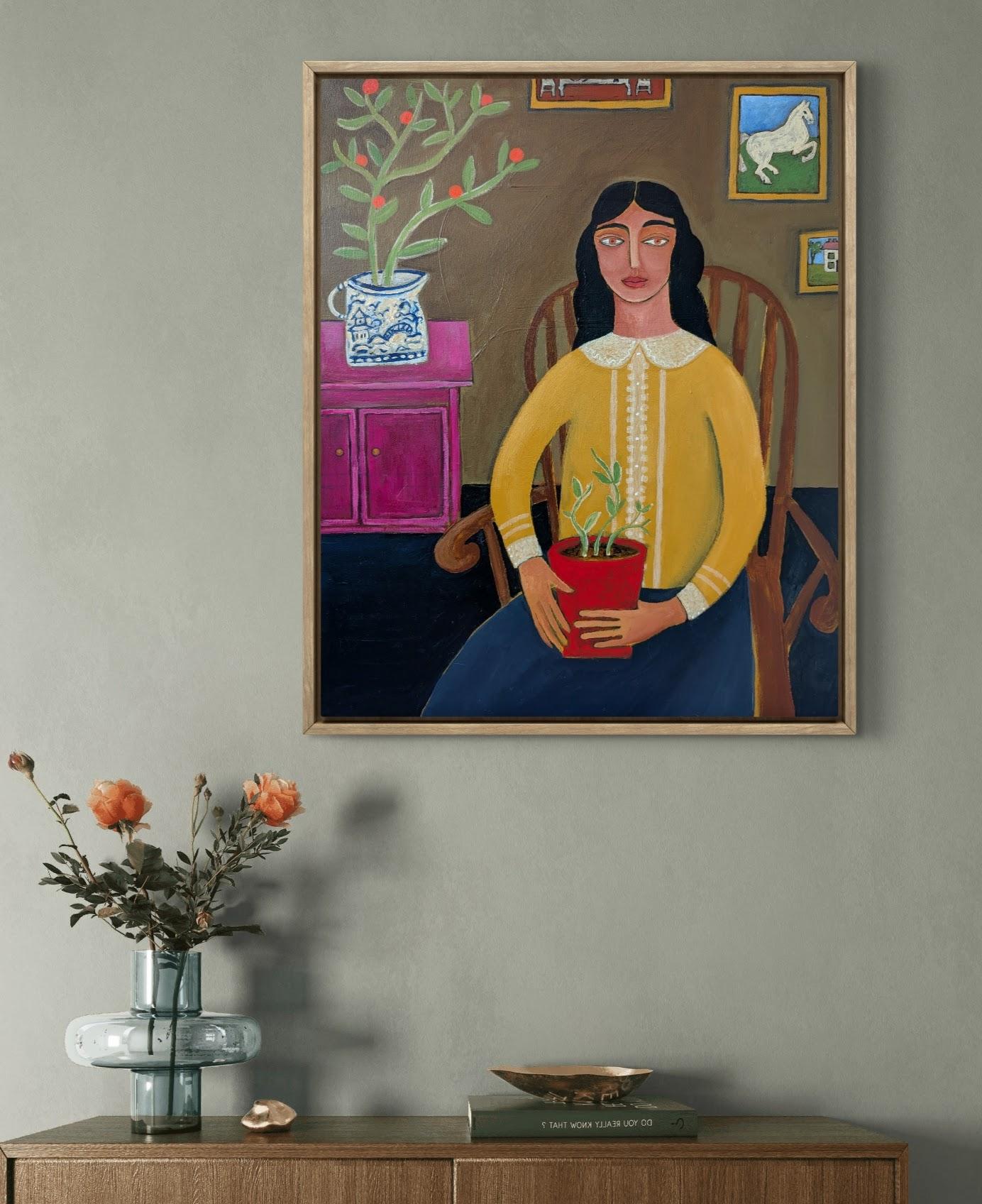 Wachstum, Porträt, zeitgenössisch, Originalgemälde – Painting von Kerry Louise Bennett