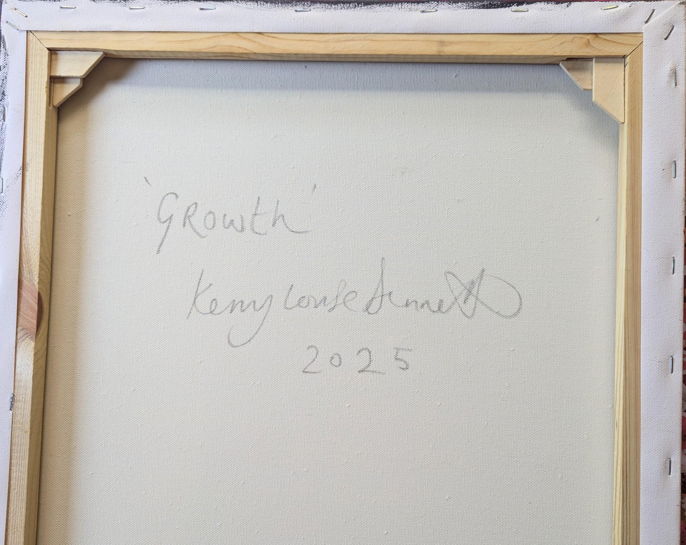 Wachstum, Porträt, zeitgenössisch, Originalgemälde (Schwarz), Portrait Painting, von Kerry Louise Bennett