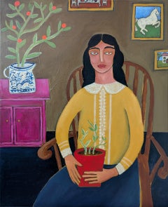 Growth, portrait, contemporary, original painting