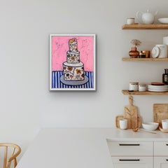 Increíble Tarta de Flores Comestibles, Bodegón Brillante Food Art, Arte Pop Contemporáneo