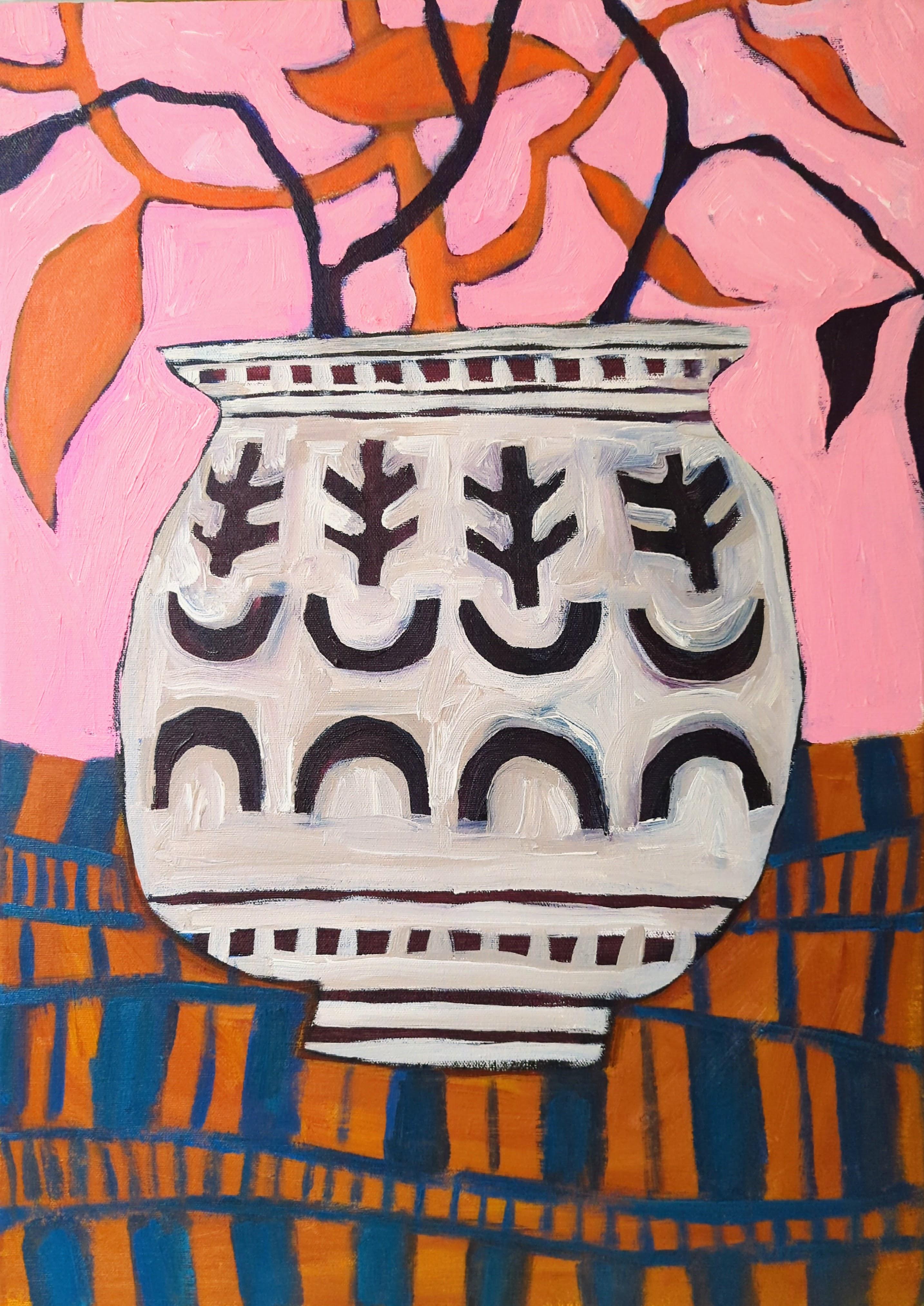 Alegría! pintura original, contemporánea, abstracta, naturaleza muerta - Painting de Kerry Louise Bennett