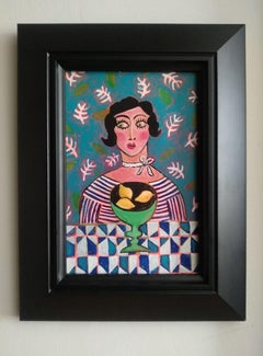Lemons, Again?! with Acrylic on Paper, Painting Kerry Louise Bennett naive art