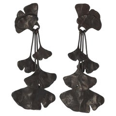 Kerry MacBride Black Gingo Cluster Earrings