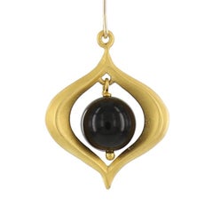 Kerry MacBride Gilded Bronze and Black Onyx Drop Earrings